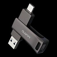 Esta es la imagen de memoria quaroni 32gb usb 3.2 / dual a and c / otg / metalica