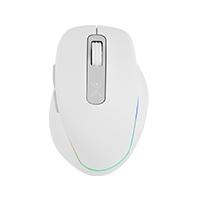 Esta es la imagen de mouse inalambrico 1000 a 1600 dpi recargable conector usb clic silencioso luz rgb ergonomico perfect choice lumier pro - blanco