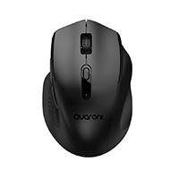 Esta es la imagen de mouse inalmbrico ergonmico con textura quaroni 5 scroll/receptor 2.4 ghz/800 - 2400 dpi/ptico/4 niveles/negro