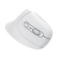 Esta es la imagen de mouse vertical inalambrico 800 a 1200 dpi silencioso conector usb ergonomico perfect choice snouse - blanco