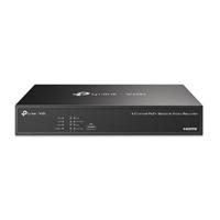 Esta es la imagen de nvr tp-link vigi vigi nvr1004h 4 canales salida video 4k poe onvif plug and play grabacion 24/7 audio bidireccional deteccion inteligente h.265 ancho banda 80mbps