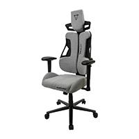 Esta es la imagen de silla ocelot gaming ost-gray scorpio / tela / base metalica / descansabrazos 2d / piston clase 4 / reclinable 170 grados / hasta 150kg / cojines lumbar y cervical / color gris