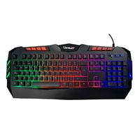 Esta es la imagen de teclado alambrico ocelot/ gamer/ membrana / plastico / negro / iluminacion tipo arcoiris / plug play