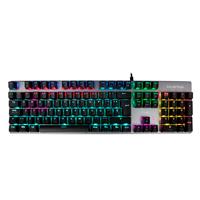 Esta es la imagen de teclado gamer balam rush alba kg745 / alambrico usb / switch azul / anti ghosting / teclas programables / 105 teclas / iluminacion led / multimedia / win - linux / gris-negro / br-929653