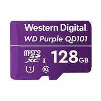 Esta es la imagen de memoria wd purple sc qd101 micro sdxc 128gb videovigilancia 24/7 clase 10 u1 lect 50mb/s esc 40mb/s wdd128g1p0c