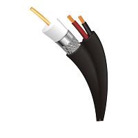 Esta es la imagen de bobina de cable wam coaxial siames rg-59 cu malla 95% 20 awg + 2/18 awg 305 mts color negro