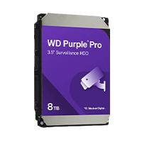 Esta es la imagen de disco duro interno wd purple pro 8tb 3.5 escritorio sata3 6gb/s 256mb 7200rpm 24x7 ia dvr nvr 1-16 bahias 1-64 camaras  wd8002purp