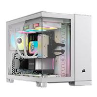 Esta es la imagen de gabinete corsair 2500x link /blanco /semitorre/microatx-mitx / cristal templado/gamer/ rgb (cc-9011268-ww)