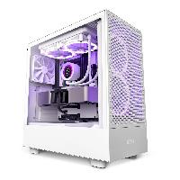 Esta es la imagen de gabinete nzxt h5 flow/blanco/con ventana/midi-tower/micro-atx/gamer