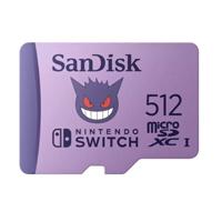 Esta es la imagen de memoria sandisk micro sdxc 512gb nintendo switch pokemon gengar 100mb/s 4k u3 v30  sdsqxao-512g-gn6zk