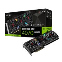 Esta es la imagen de tarjeta de video pny geoforce rtx 4070 super verto triple fan xlr8 argb oc / 12gb gddr6 / dp 1.4a / hdmi 2.1 / pcie 4.0 x16 / gama alta / gamer