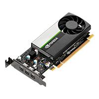 Esta es la imagen de tarjeta de video pny nvidia quadro t4004/pcie x16 3.0/4 gb/gddr6/3x minidp 1.4/bajo perfil/gama media/diseño