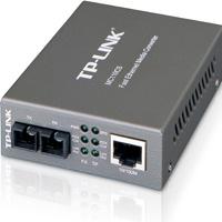 Esta es la imagen de convertidor de medios tp-link mc110cs mono modo conector de fibra sc a rj45 10/100mbps duplex total hasta 20
