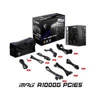 Esta es la imagen de fuente de poder msi 1000w/80 plus gold /negro/atx/modular