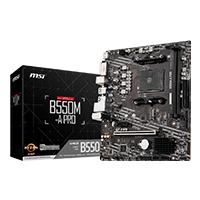 Esta es la imagen de mb msi b550 amd s-am4 4a gen/2xdrr4 3200mhz/pcie 4.0/hdmi/dvi/4xusb 3.2/m.2/micro atx/gama media