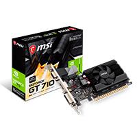 Esta es la imagen de tarjeta de video msi nvidia gt710/pcie x8 2.0/2gb ddr3/hdmi/vga/dvi/1x ventilador/bajo perfil/gama basica