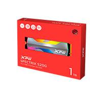 Esta es la imagen de unidad de estado solido ssd interno xpg spectrix 1tb s20g m.2 2280 nvme pcie 3x4 lect.2500 escrit.1800 mbs 3dnand pc minipc con disipador gamer rgb (aspectrixs20g-1t-c)