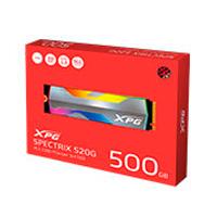 Esta es la imagen de unidad de estado solido ssd interno xpg spectrix 500gb s20g m.2 2280 nvme pcie gen 3x4 lect.2500 escrit. 1800 mbs 3dnand pc minipc con disipador gamer rgb (aspectrixs20g-500g-c)