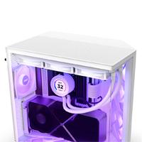 Esta es la imagen de gabinete nzxt h6 flow rgb/ vidrio templado/blanco/atx
