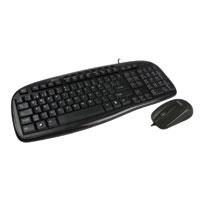 Esta es la imagen de kit teclado y mouse alambricos conector usb ideal para usuarios diestros y zurdos easy line by perfect choice balance - negro