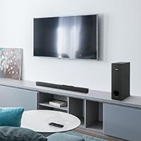 Esta es la imagen de barra de sonido detachable ghia 2.1 canales/bluetooth/usb/aux/hdmi arc/ optico 100w rms