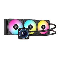 Esta es la imagen de disipador con enfriamiento liquido corsair con pantalla icue h150i elite lcd xt