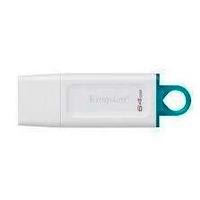 Esta es la imagen de memoria flash usb kingston data traveler exodia 64gb gen 1 3.2 tipo a blanco c/anillo azul kc-u2g64-5r