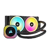 Esta es la imagen de disipador con enfriamiento liquido corsair icue link h100i aio / 240 mm/ s-1700 1200/ am5 am4/ rgb blanco