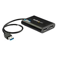 Esta es la imagen de adaptador de video externo usb 3.0 a displayport doble 4k60 displaylink - cable convertidor usb 3.0 a dp de video para mac y windows startech