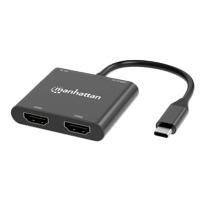 Esta es la imagen de adaptadores/manhattan/154321/convertidor usb-c a hdmi 2 puertos 4k - mst