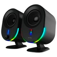 Esta es la imagen de bocinas acteck dynamic exact bs630 / para escritorio / indicador de led / sonido estereo / inalambrica / bluetooth 5.0- aux 3.5 mm - usb / 20 w / 60 hz - 20 khz / negro / ac-935869