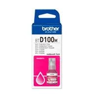 Esta es la imagen de botella de tinta brother magenta btd100m de ultra alto rendimiento de hasta 5