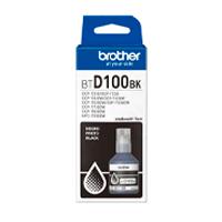 Esta es la imagen de botella de tinta brother negra btd100bk de ultra alto rendimiento hasta 7