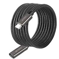 Esta es la imagen de cable acteck extension link plus ce414 / usb c - usb c 3.1 / 60 cm / 4k a 60 hz / 10 gbps / nylon trenzado / macho a hembra / negro / ac-939782