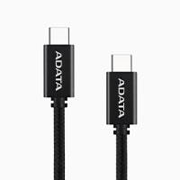 Esta es la imagen de cable usb adata usb-c a usb-c carga rapida 1mt color negro cacc-100pn-bk