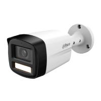 Esta es la imagen de camara analoga/ dahua/ dh-hac-hfw1209tlmn-a-led-s3/ bullet full color de 2 mp 1080p/lente de 2.8mm/ 108°de apertura/ microfono integrado/ 40 mts de iluminacion/ dwdr/ ip67/ metalica+policarbonato