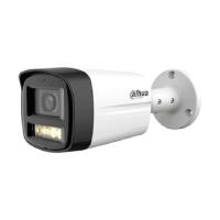 Esta es la imagen de camara hdcvi plus/ dahua/ hac-hfw1200tlm-il-t/ bullet de 2 mp/ lente de 2.8 mm apertura de hasta 111°/ audio bidireccional/ iluminador dual inteligente hasta 40m/ metal + plastico