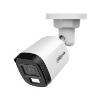 Esta es la imagen de camara hdcvi x plus/ dahua/ dh-hac-b2a21n-u-il-a/ bullet de 2 mp/ lente de 2.8 mm aper de hasta 100°/ microfono integrado/iluminador dual inteligente de hasta 30mts ir y 20mts luz calida/ext/metalica