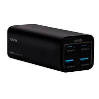 Esta es la imagen de cargador acteck energon pro ce717 / de pared para escritorio / carga rapida / 100 w / 2x usb c + 2x usb a / negro / ac-936491