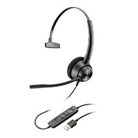 Esta es la imagen de diadema hp poly 767g1aa encorepro 310/auriculares usb-a monoaurales para call center color negro