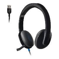 Esta es la imagen de diadema logitech h540 negro conector usb control de audio integrado windows/ mac os/ chrome os