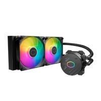 Esta es la imagen de disipador de enfriamiento liquido cooler master masterliquid ml240l core argb/negro/ventiladores de 120mm socket 1851/1700/1200/1151/1150/1155/1156/am5/am4/am3+/am3/am2+/am2/fm2+/fm2/fm1