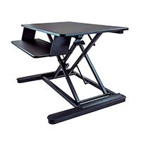 Esta es la imagen de estacion de trabajo de pie y sentado para 2 monitores de hasta 24 o 1 monitor de 30 - escritorio ergonomico ajustable en altura con bandeja de teclado startech
