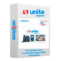 Esta es la imagen de extension por consumo - net2phone - para conmutador telefonico en la nube unite de 200  o mas usuarios - licencia por usuario - renta mensual mas consumo - entrega electronica