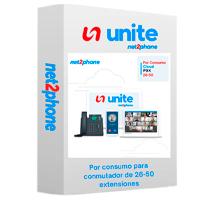 Esta es la imagen de extension por consumo - net2phone - para conmutador telefonico en la nube unite de 26 a 50 usuarios - licencia por usuario - renta mensual mas consumo - entrega electronica