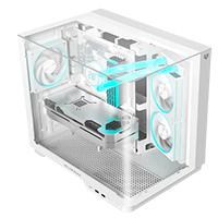 Esta es la imagen de gabinete gamer balam rush tank expert curve 6800 / media torre / atx/micro atx- mini itx / ventiladores argb / panel curvo de cristal templado / blanco / br-941587
