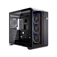 Esta es la imagen de gabinete gamer balam rush tank expert curve 7400 / media torre / atx - m-atx - itx / cristal templado / pantalla de monitoreo / soporte para enfriamiento / iluminacion argb / negro / br-941594