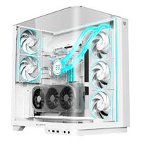 Esta es la imagen de gabinete gamer balam rush tank expert curve 7800 / media torre / atx - micro ax - itx / cristal templado / soporte p/ tarjeta de video / dual chamber / ventiladores argb / blanco / br-941563