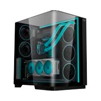 Esta es la imagen de gabinete gamer balam rush tank expert curve 7800 / media torre / atx/micro atx- mini itx / ventiladores argb y tiras led / panel curvo de cristal templado / negro / br-941556