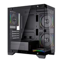 Esta es la imagen de gabinete gamer balam rush tank perform 3600 / mini torre / m-atx - itx / iluminacion argb / ventiladores incluidos / cristal templado / soporte para enfriamiento y tarjeta grafica / negro / br-941631